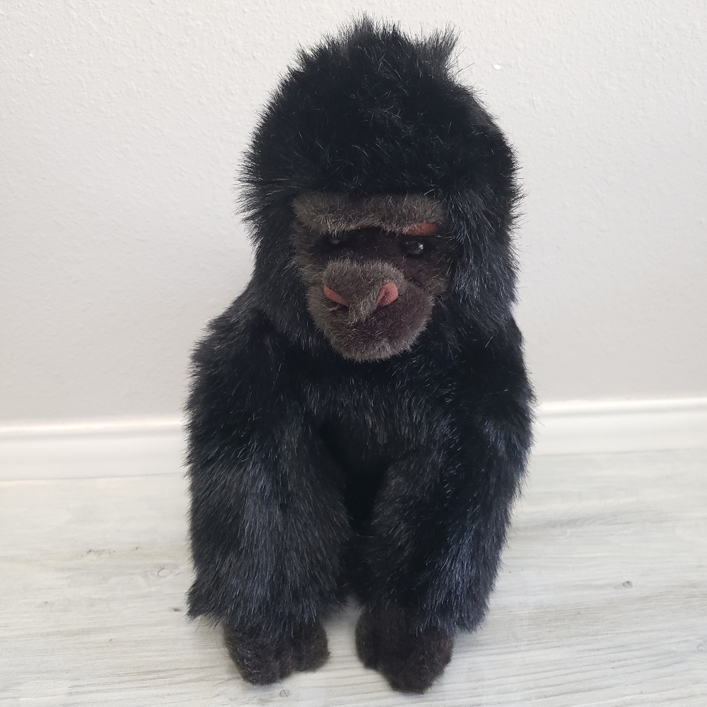 Vintage 1995 TY Gorilla Black Stuffed Animal Toy Plush Realistic